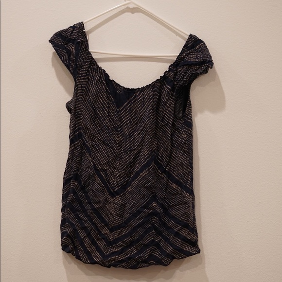 The Gap Short Sleeve Patterned Blouse in Blue S - Picture 1 of 2